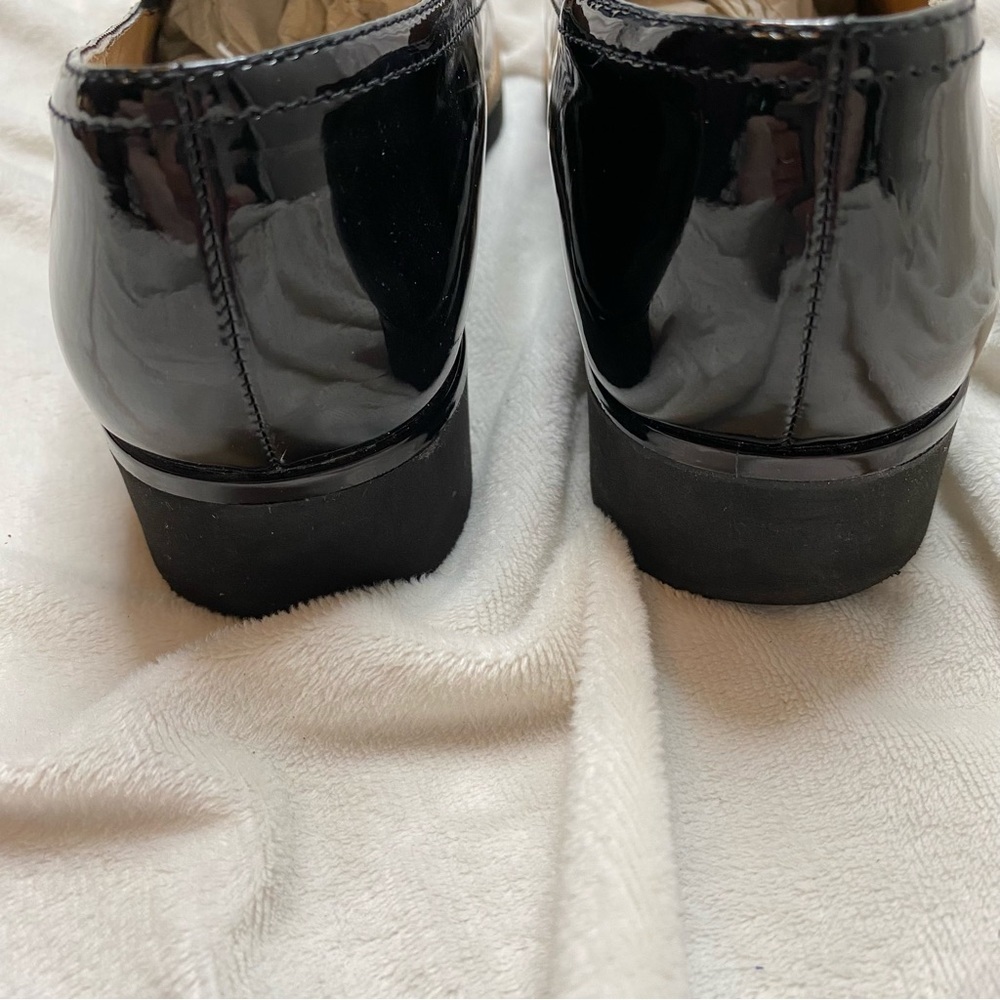 Franco Sarto Black Shiny Patent Leather Cypress Lug Sole Loafers - Picture 11 of 15